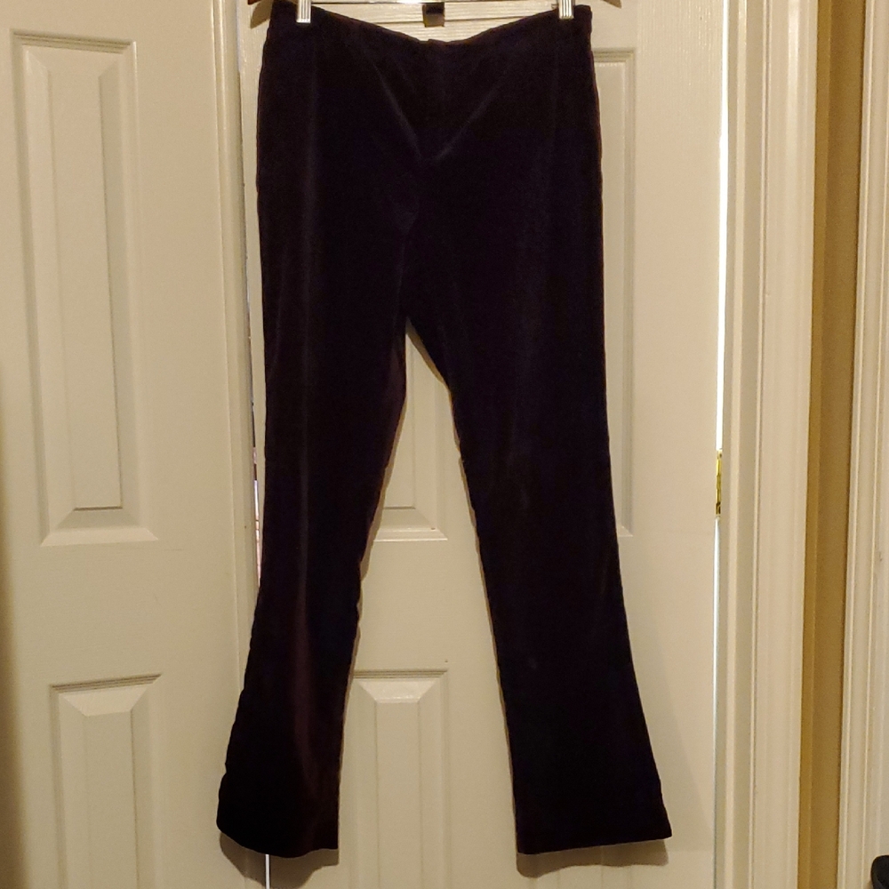 Nine West Dark Berry Stretch Velvet Trousers